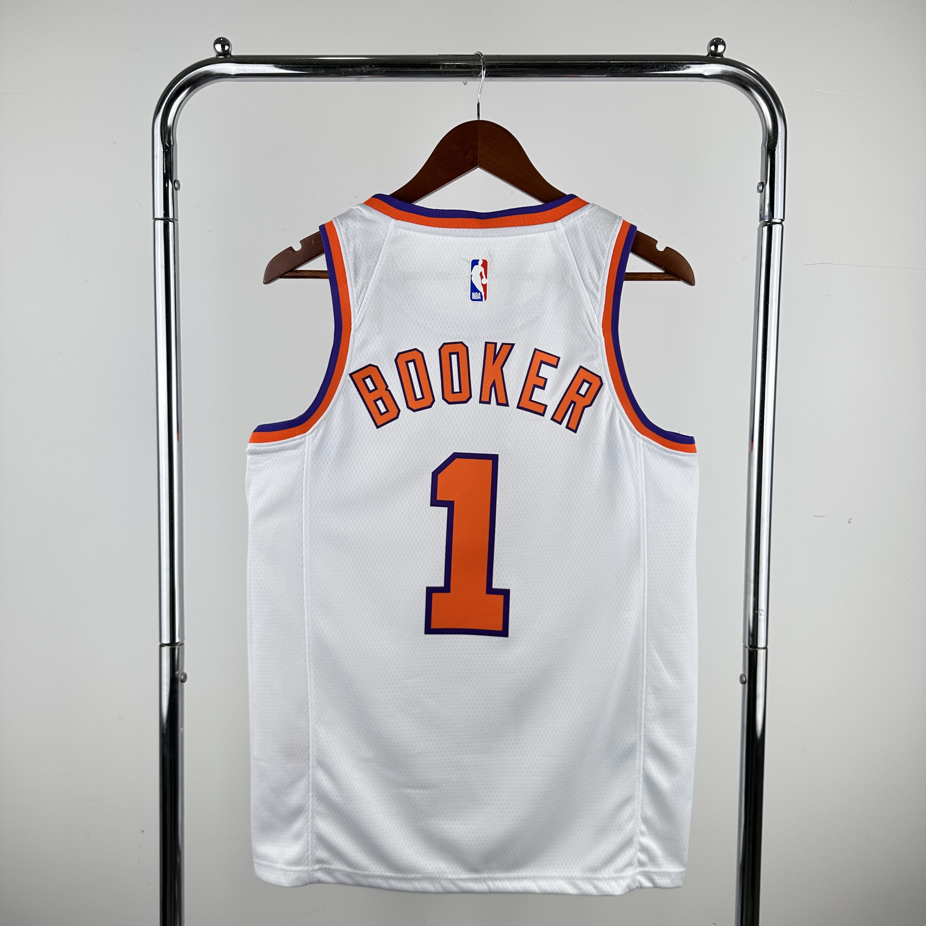 Men Phoenix Suns 1 Booker White Throwback Nike 2024 NBA Jersey
